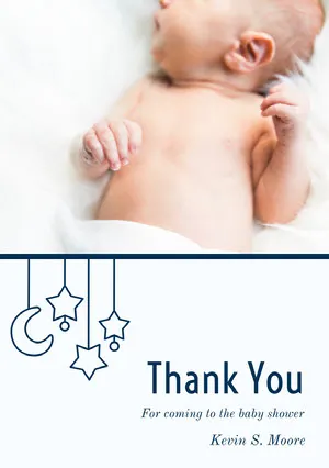 Thank You Baby Shower Card with Photo Baby Shower Card