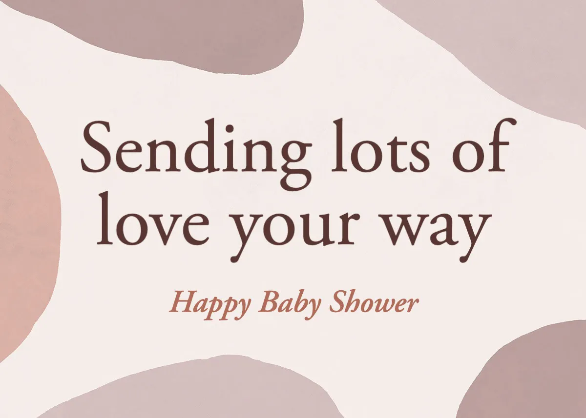 Brown and Red Shapes Love and Joy Baby Shower Card