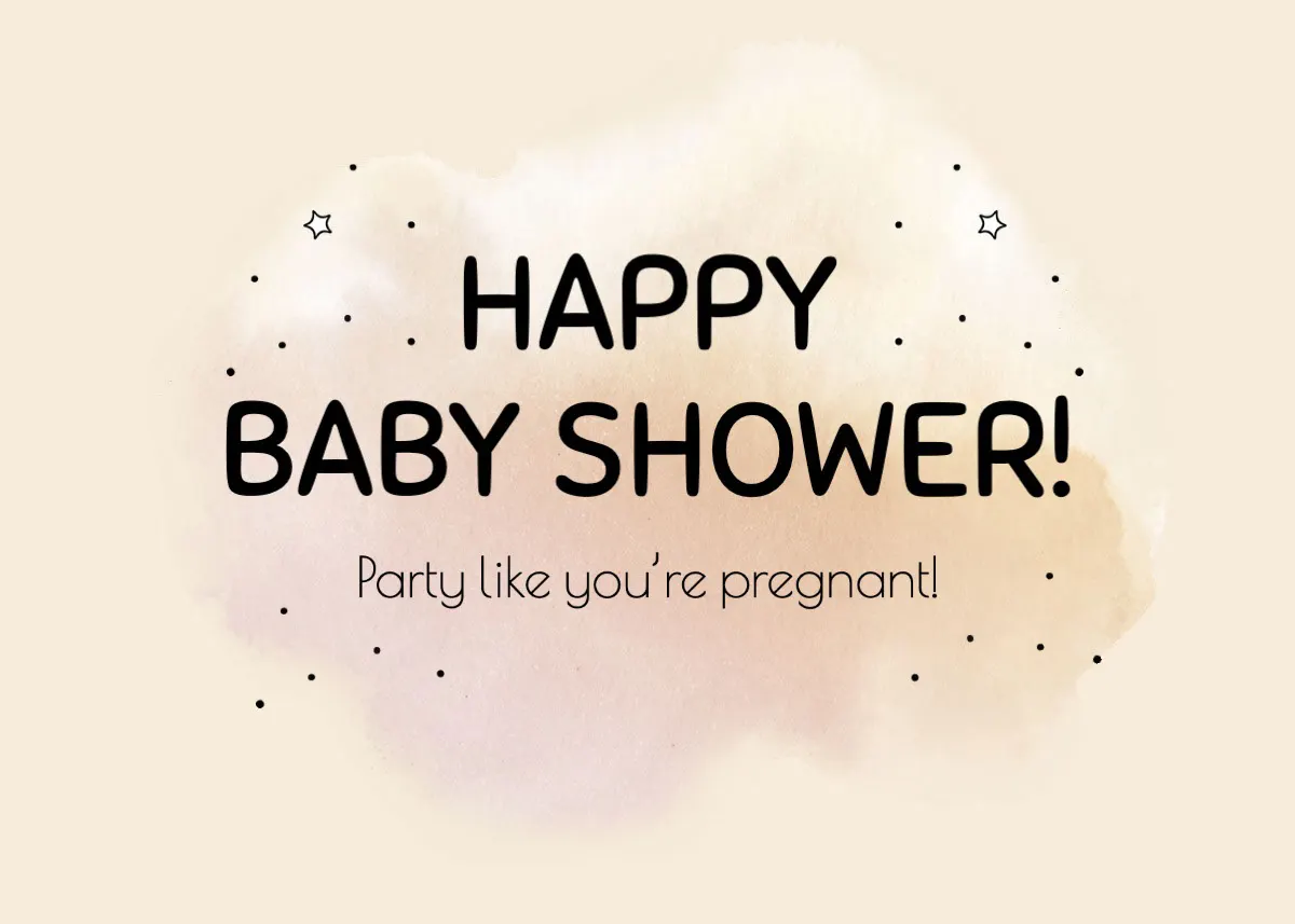 Cream Watercolor Baby Shower Card