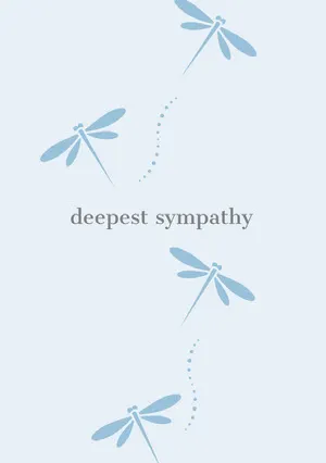 Blue Sympathy Card with Dragonflies Sympathy Card