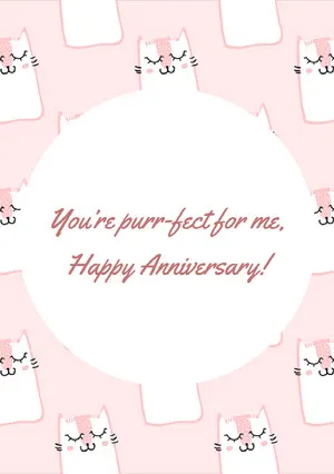Pink and White Anniversary Card Anniversary Card
