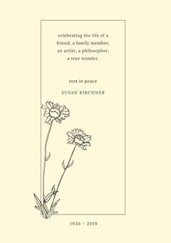 Rest In Peace Funeral Invitation Card with Flowers Rest in Peace
