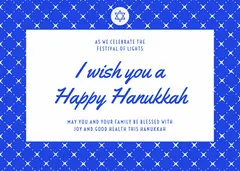Blue and White Happy Hanukkah Card Hanukkah