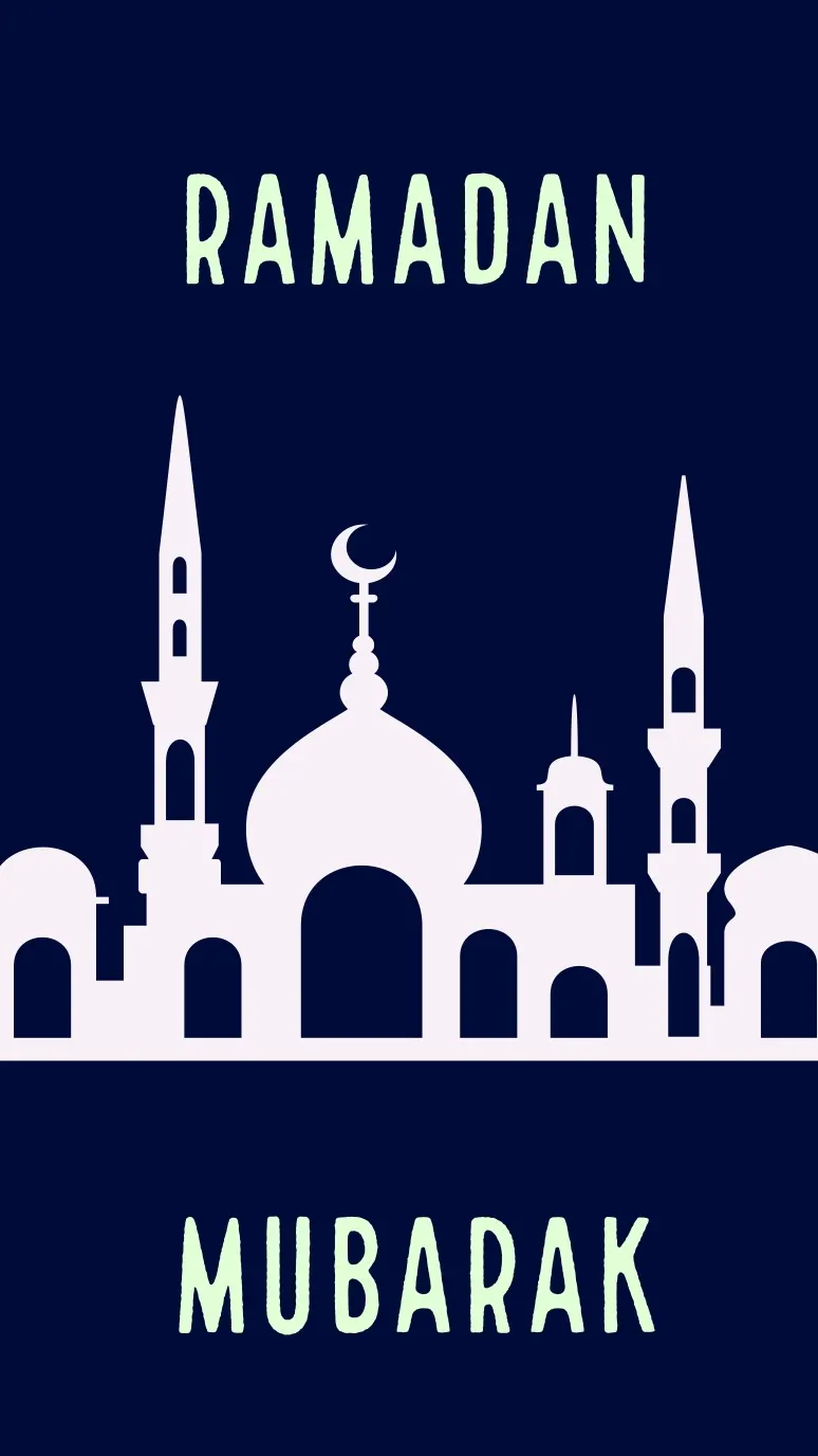 Navy Blue and White Ramadan Event Social Post