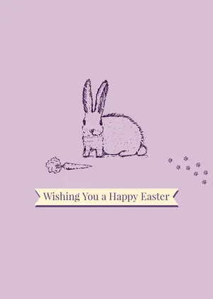 Violet and White Wishing Card Easter Day Card