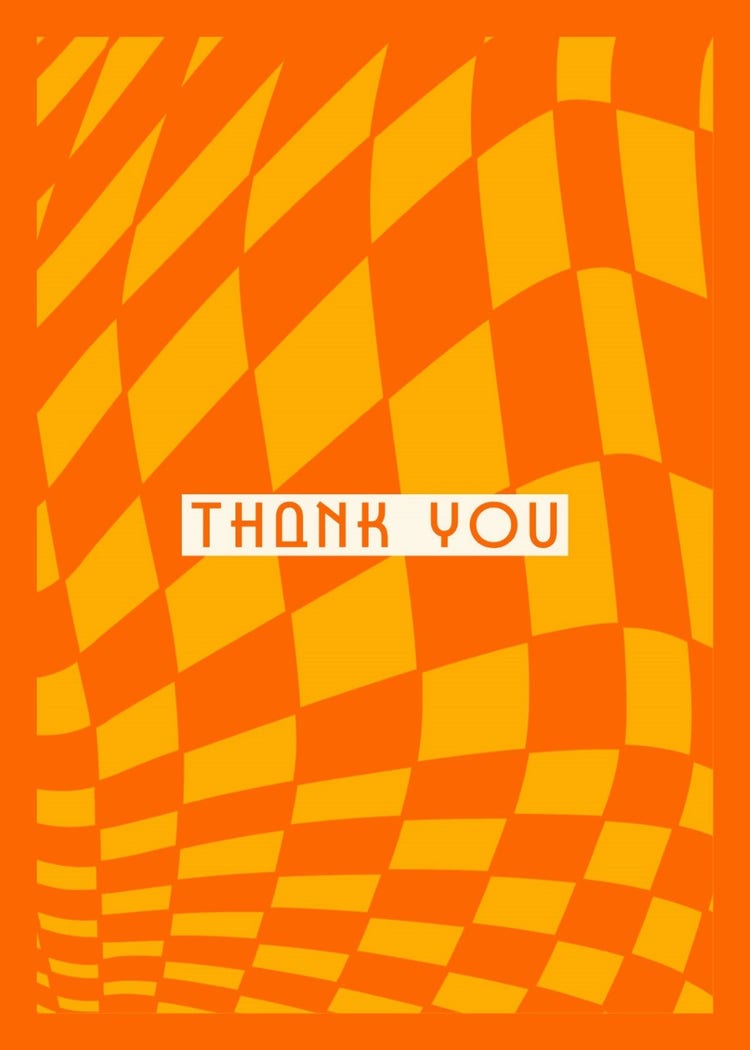 Orange Trippy Thank You E-Card