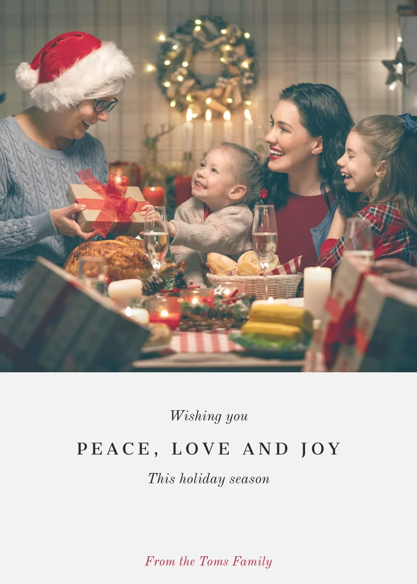 Happy Holidays Card with Happy Family Photo