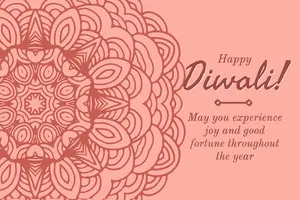 Pink Toned Diwali Wishes Card Diwali