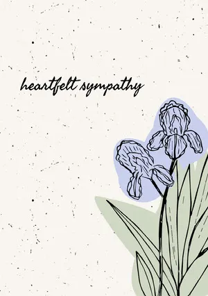 Floral Illustrated Sympathy Card Sympathy Card