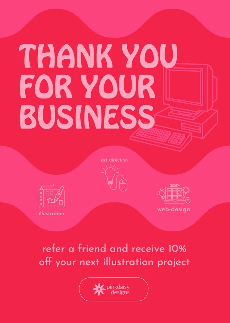 Graphic Design Business Thank You For Your Business Card