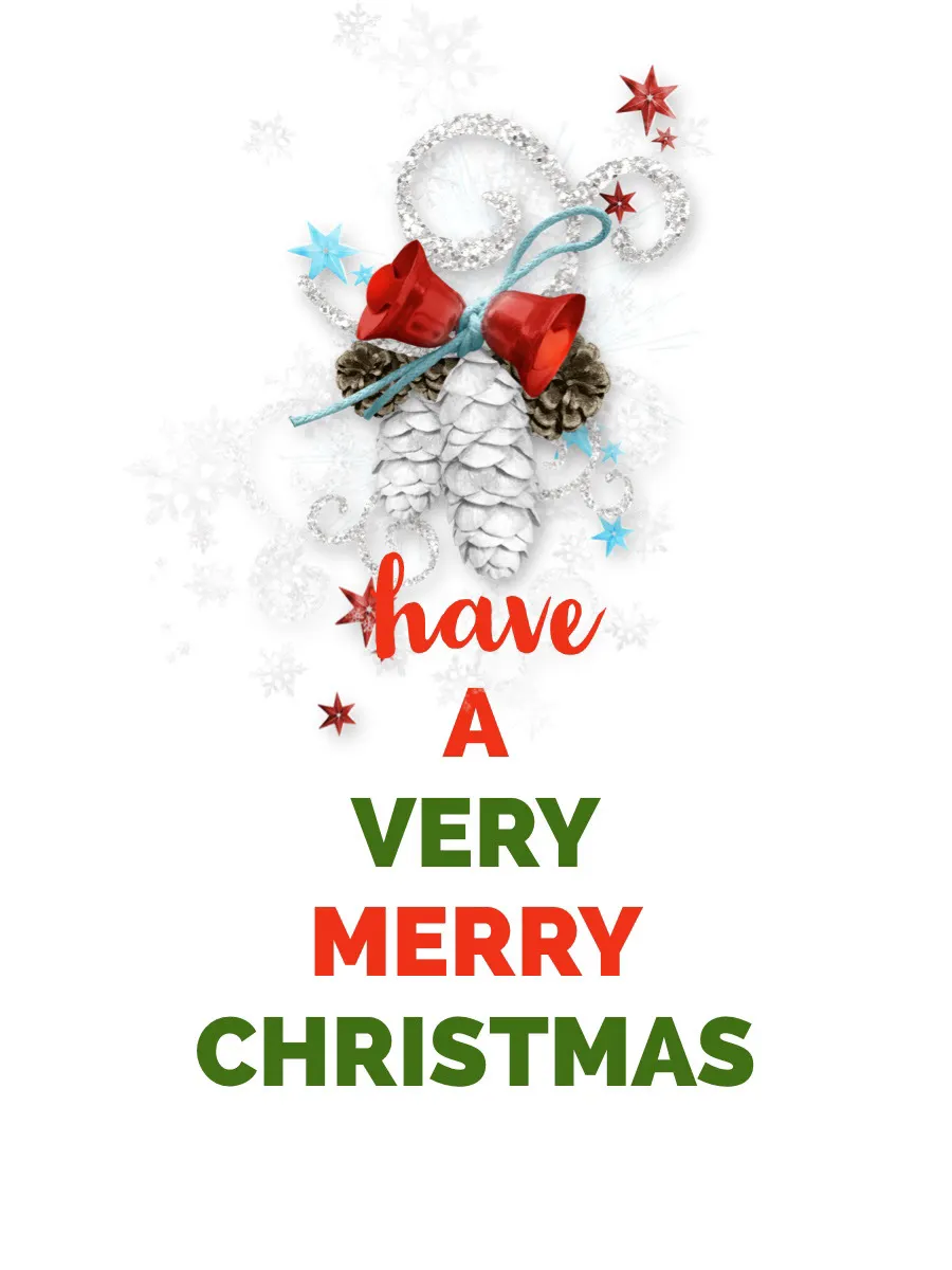 Red and Green Merry Christmas Wish Card