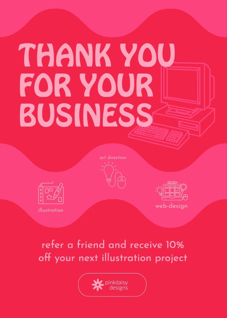 Graphic Design Business Thank You For Your Business Card