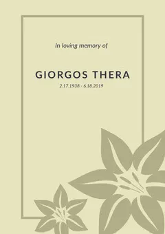 Yellow Floral Funeral Invitation Card In Loving Memory