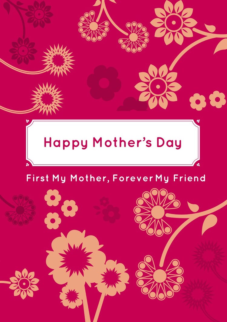 Pink and White Happy Mother’s Day Card