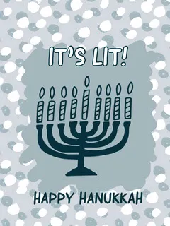 Blue and White Happy Hanukkah Card Hanukkah