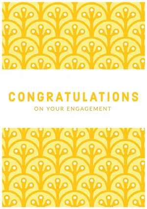 Yellow Pattern Engagement Congratulations Card Congratulations Card