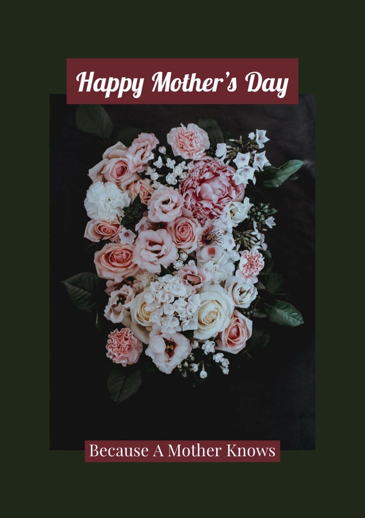 Green With Flowers Happy Mother’s Day Card