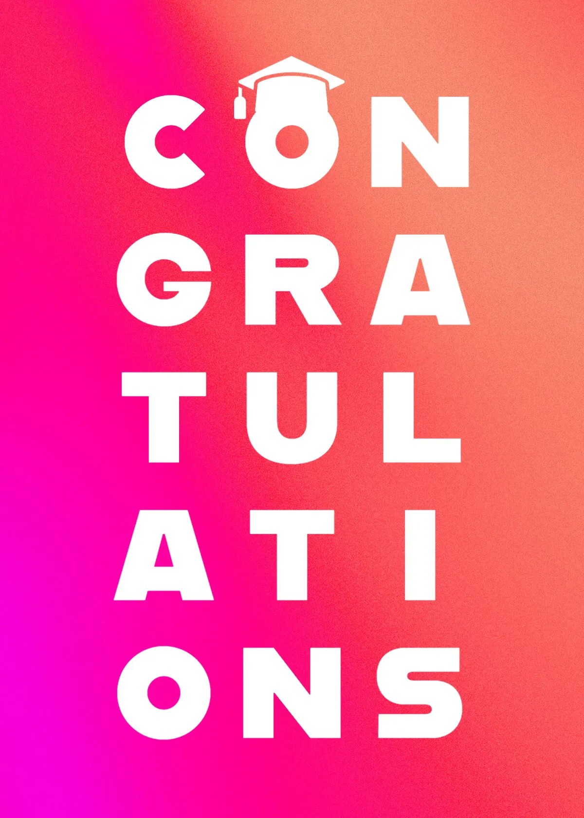 Bright Pink Gradient Graduation Congratulation Card
