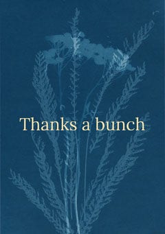 Navy Blue Floral Thanks A Bunch Animated Card