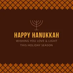Brown Hanukkah Holiday Instagram Graphic Hanukkah