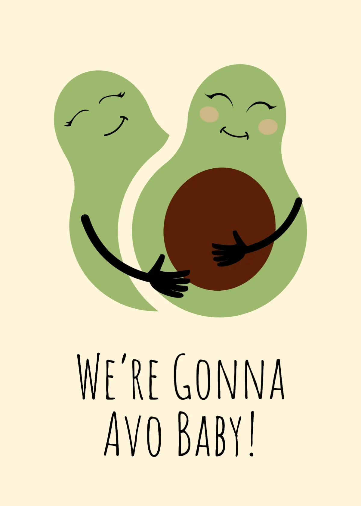 Cute Yellow And Green Funny Pregnancy Announcement