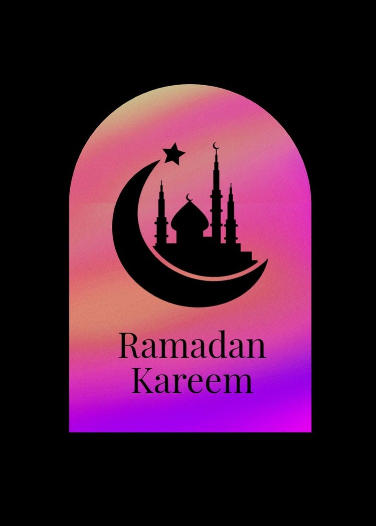 Black And Purple Ramadan Greeting Card
