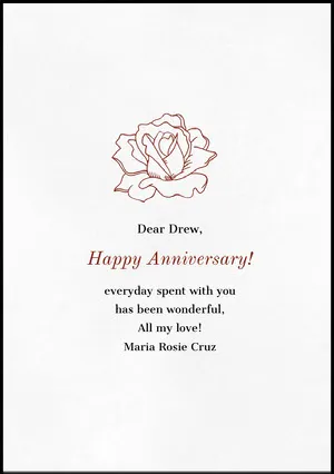 Floral Happy Marriage Anniversary Card with Rose Anniversary Card
