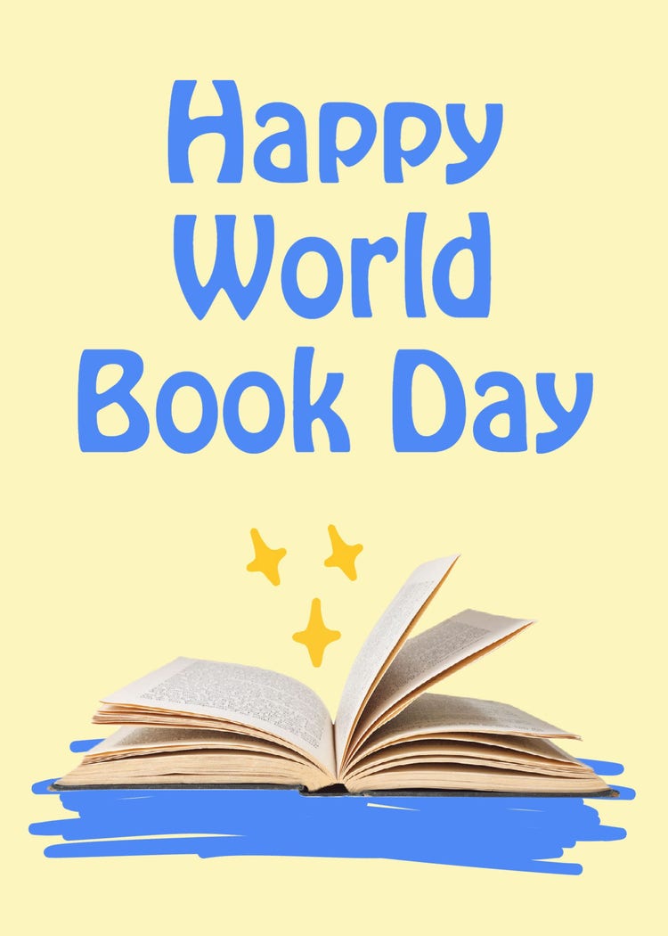 Blue & Yellow World Book Day Greeting Card