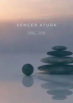 Funeral Invitation Card with Stones at Sunset Rest in Peace