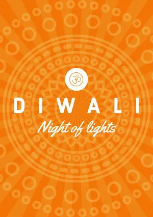 Orange and White, Diwali Wishes Card Diwali