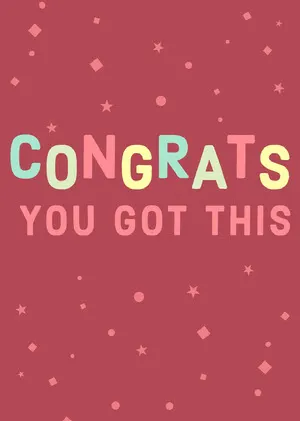 Pink and Colorful Congratulations Card Congratulations Card