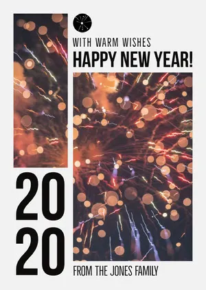 Fireworks Happy New Year Card Happy New Year Card