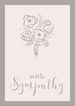 Pale Brown Elegant Floral Sympathy Card Sympathy Card
