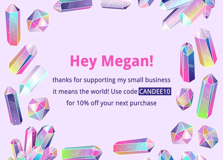 Purple Crystals Business Thank You Greeting Card