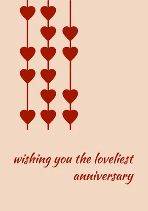 Claret and Beige Anniversary Card Anniversary Card