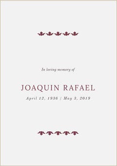 Funeral Invitation Card In Loving Memory