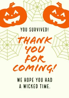 Free Halloween Thank You Card Templates Adobe Spark