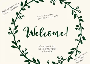 floral group welcome card Group Welcome Card