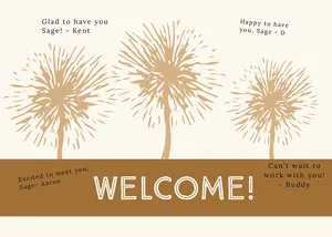 brown dandelion group welcome card Group Welcome Card