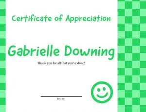 checkerboard certificate of appreciation  Certificate of Appreciation