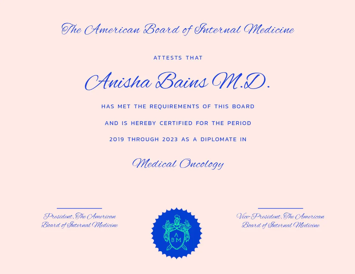 Iteration Blue and Beige Medical Studies Certificate
