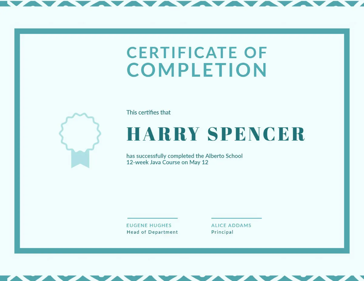 Iterations Blue Aztec Course Completion Certificate