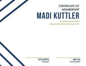 Blue and Green Membership Certificate Diploma Certificate