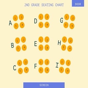 Yellow Seating Chart Letter