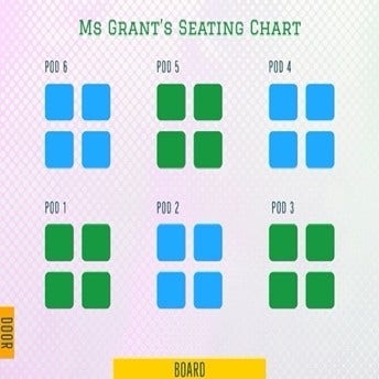 Purple Gradient Seating Chart Letter