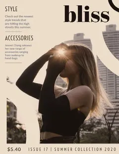 Beige and Black, Fashion Magazine Cover Fashion Magazines Cover