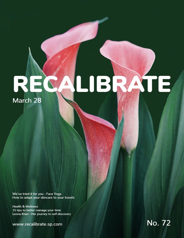 Green & pink Recalibrate Flowers Nature Magazine Cover