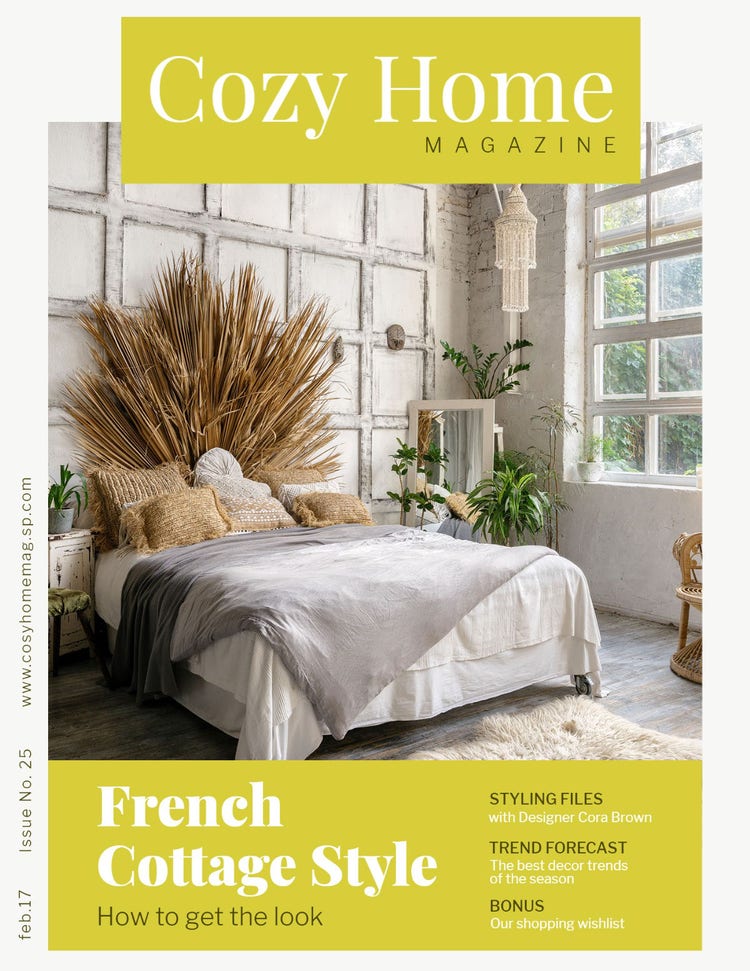 Green & White Stylish Modern Home Magazine Cover