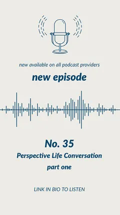 Blue New Podcast Episode Instagram Story with Microphone Podcast