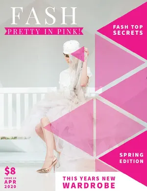 Pink and White Fashion Magazine Cover Magazine Cover for Vogue